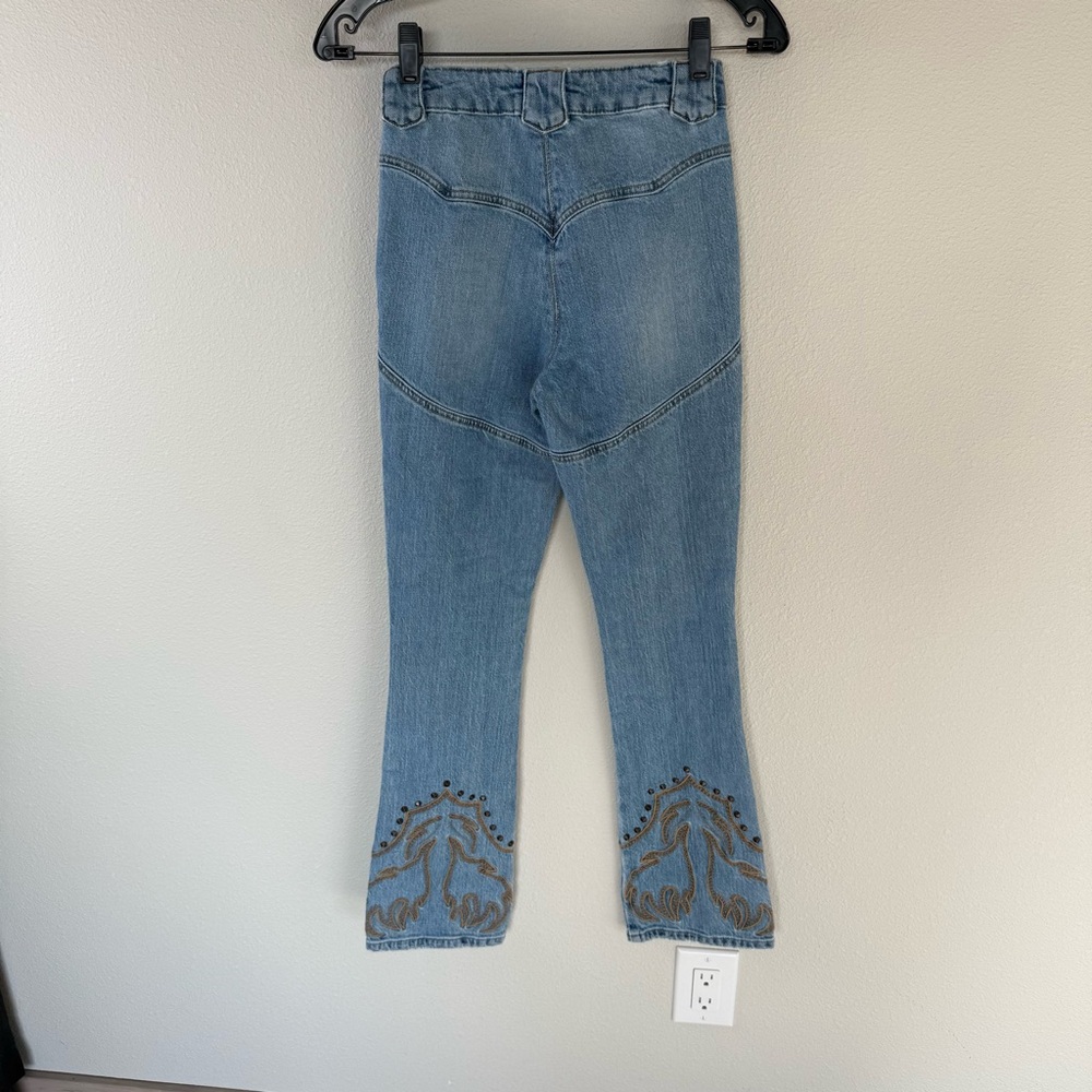 Understated Leather Western Stretch Jeans Cowboy Tears Blue Denim Women’s 24 - Picture 10 of 13